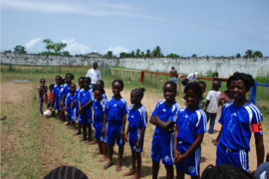 The ESFON girls kickball team